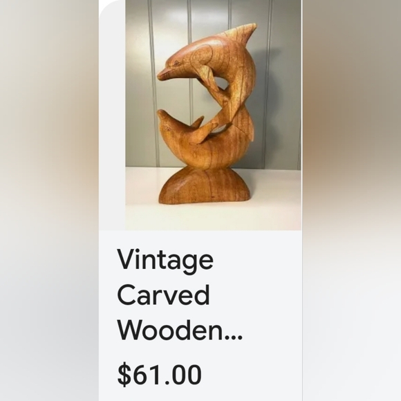 Dancing dolphins wooden carving - Picture 4 of 4